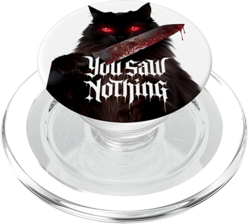 Schwarze Katzen Horror Gothic Halloween Katze PopSockets PopGrip für MagSafe von Gruselig Unheimliche Katze Halloween Geschenk