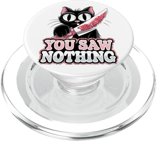 Schwarze Katzen Horror Gothic Halloween Katze PopSockets PopGrip für MagSafe von Gruselig Unheimliche Katze Halloween Geschenk
