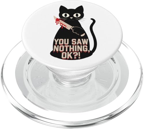 Schwarze Katzen Horror Gothic Halloween Katze PopSockets PopGrip für MagSafe von Gruselig Unheimliche Katze Halloween Geschenk