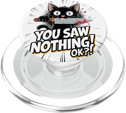 Schwarze Katzen Horror Gothic Halloween Katze PopSockets PopGrip für MagSafe von Gruselig Unheimliche Katze Halloween Geschenk