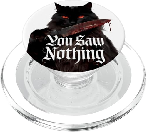 Schwarze Katzen Horror Gothic Halloween Katze PopSockets PopGrip für MagSafe von Gruselig Unheimliche Katze Halloween Geschenk