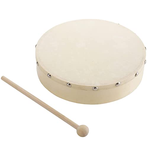 Gruwkue Rahmentrommeln,Musical Drum Percussion Instrument - Holztrommel-Set Musikinstrument mit Trommelstock, pädagogisches Percussion-Instrument für Schulparty von Gruwkue