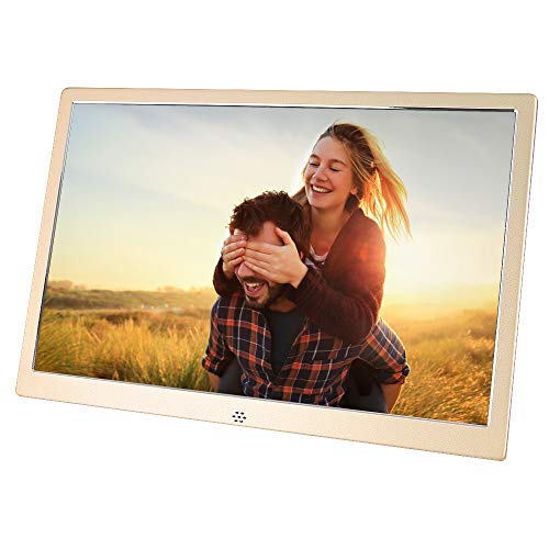 Digitaler Bilderrahmen 12 Zoll Elektronischer Bilderrahmen Metall Hochauflösendes IPS Breitbild Display Kalender/Foto/Video mit Fernbedienung,Digitaler Bilderrahmen -Gold unterstützt SD-Karte und USB Digitaler Bilderrahmen 12 Zoll Elektronischer Bilderrahmen Metall Hochauflösendes IPS Breitbild Display Kalender/Foto/Video mit Fernbedienung,Digitaler Bilderrahmen -Gold unterstützt SD-Karte und USB von Gsituk