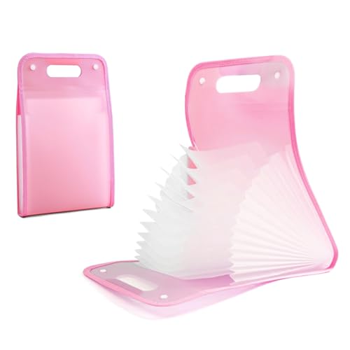 Gsrhzd Sammelmappe A4, Ordner Organizer, 36 * 24CM Wasserdicht Staubdicht Dokumentenmappe A4 mit 13 Fächern, Rosa von Gsrhzd