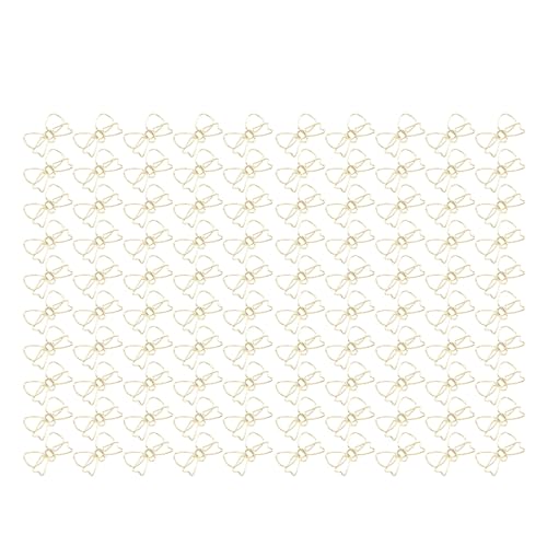 100pcs niedliche Papierklammern, Bogenform Nicht -Skid -Papier -Organisator -Drahtpapierklemmen mit klarer Schachtel für Büroversorgungen Schule Babyparty Hochzeitseinladungen (Golden) von Gsycle