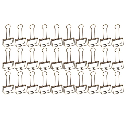 30pcs Drahtklammern, 2 Zoll Metallfalten Klemmpapier Clips für Papierkram nähen Handwerk Kinder Lehrer Futterpakete (Alte Bronze) von Gsycle