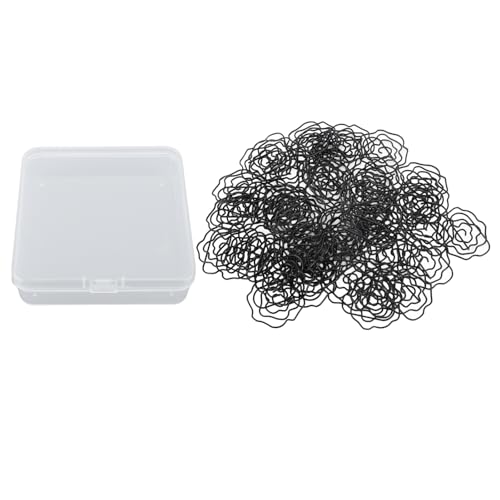 50pcs Rosenförmige Papierclips, niedliche Mini -Papierklammern dekorative Metallpapierklammern mit Aufbewahrungsbox für Büro -Home -Schreibtisch Organisatoren (Schwarz) von Gsycle