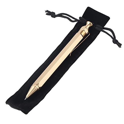 Gsycle 1pc Copper Messing Stift, Spring Ballpoint Stift Solid Messing Roller Stift Schreiben Stationerie Bürovorräte mit Stiftbeutel Gsycle 1pc Copper Messing Stift, Spring Ballpoint Stift Solid Messing Roller Stift Schreiben Stationerie Bürovorräte mit Stiftbeutel von Gsycle