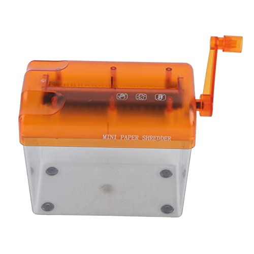 Handbuch Papier Shredder, tragbare kompakte Struktur Einfacher Betrieb Handkurbel Shredder Mini Dokumente Papierschneidwerkzeug für Office Desktop Home (Orange) von Gsycle