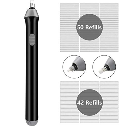 GuDoQi Elektrischer Radiergummi, 92 Stück Ersatzradiergummis, Batteriebetrieben, 2 Größen (2.3mm 5mm) Radiergummi, Elektro-Radierer für Bleistifte zeichnen, lernen, Büro, Architektur Kunst von GuDoQi