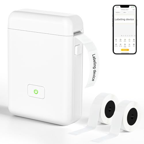 Etikettendrucker, GuKKK Mini Bluetooth Selbstklebendes Etikettiergerät, Tragbarer Beschriftungsgerät Selbstklebend, Labeldrucker Mini Label Printer für Zuhause Büro,Kompatibel für Android & iOS-System von GuKKK