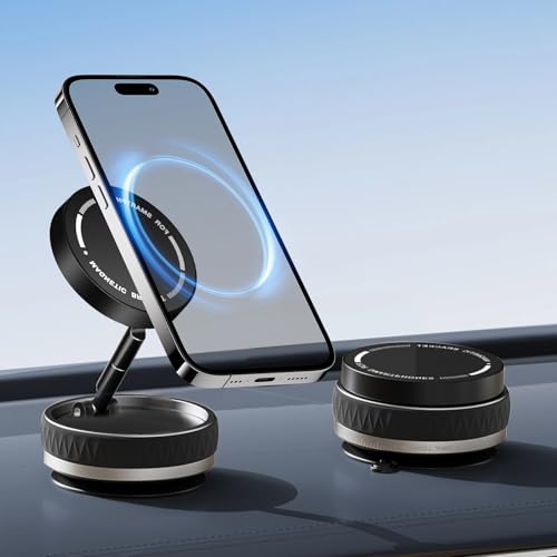 GuKKK Vakuum Magnetischer Handyhalterung Auto für Magnet Autohalterung,[Tragkraft 5kg &360° Drehbar] Super Saugnapf Handy Handyhalter Auto,Vacuum Magnetic Phone Holder für Alle Smartphones und Auto von GuKKK