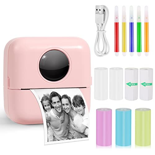 GuKKK Mini Drucker, Mobiler Fotodrucker, Tragbarer Mini Fotodrucker, Wireless Fotodrucker Thermodrucker, Smartphone Bluetooth Drucker, für Lernhilfe,Lernnotizen, Journal, Notizen, Journal von GuKKK