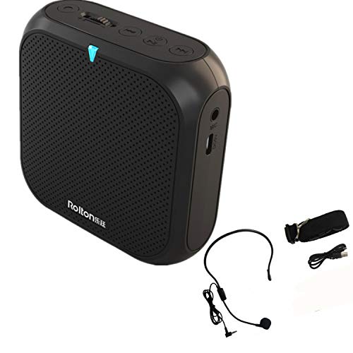 Sprachverstärker Mini Lautsprecher Ultraleicht Wiederaufladbar Stimmverstärker Megaphon mit Mikrofon 5W USB U Disk/TF für Trainer Lehrer Reiseführer Referent Vorträge (Schwarz) von Guangyu