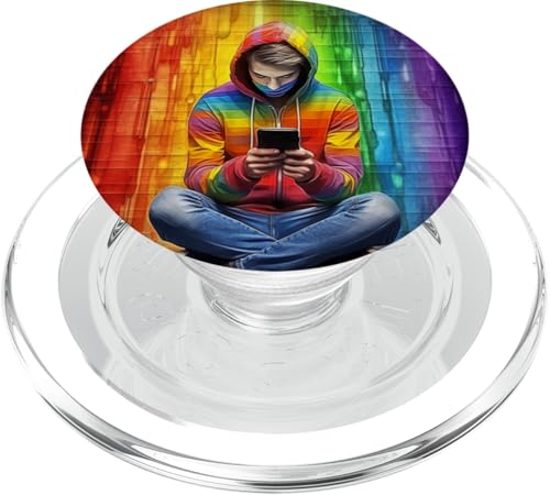 Farbenfroher Regenbogen PopSockets PopGrip für MagSafe von Guaripete