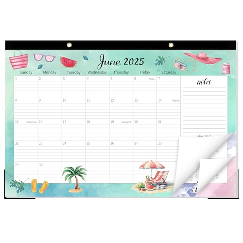 GuassLee Extra großer Schreibtischkalender 2025–2026 – 19 Monate, 50,8 x 76,2 cm, Jumbo-Tischkalender von Juni 2025 bis Dez. 2026, großer Monatsplaner mit Aquarell-Design für Büro, Schule, Zuhause von GuassLee