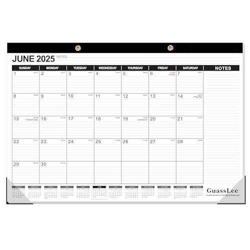 GuassLee Extra großer Tischkalender 2025, 19 Monate, Jumbo-Schreibtisch-/Wandkalender von Juni 2025 bis Dez. 2026, 76,2 x 50,8 cm, Hängeplaner mit Julianischem Datum, Notizen für Zuhause, Schule, Büro GuassLee Extra großer Tischkalender 2025, 19 Monate, Jumbo-Schreibtisch-/Wandkalender von Juni 2025 bis Dez. 2026, 76,2 x 50,8 cm, Hängeplaner mit Julianischem Datum, Notizen für Zuhause, Schule, Büro von GuassLee
