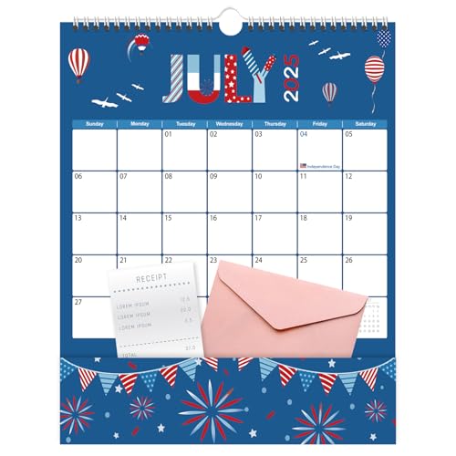 GuassLee Taschen-Wandkalender 2025, 35,6 x 27,9 cm, monatlicher Wandkalender mit Taschen, von Juli 2025 bis Juni 2026, 12 Monate, ästhetischer Wandplaner zum Aufhängen, für Zuhause, Büro, Schule GuassLee Taschen-Wandkalender 2025, 35,6 x 27,9 cm, monatlicher Wandkalender mit Taschen, von Juli 2025 bis Juni 2026, 12 Monate, ästhetischer Wandplaner zum Aufhängen, für Zuhause, Büro, Schule von GuassLee