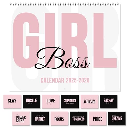 GuassLee Wandkalender 2025 Girl Boss, 18 Monate, vertikaler Wandkalender von 2025 Jan-2026, Jun, 27,9 x 35,6 cm, hängender Monatsplaner, Wand mit motivierenden Zitaten für müde Frauen GuassLee Wandkalender 2025 Girl Boss, 18 Monate, vertikaler Wandkalender von 2025 Jan-2026, Jun, 27,9 x 35,6 cm, hängender Monatsplaner, Wand mit motivierenden Zitaten für müde Frauen von GuassLee