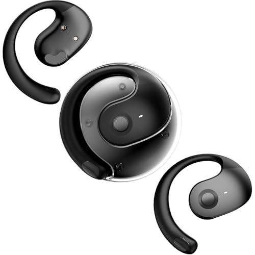 AI Sprachübersetzer Kopfhörer,Echtzeit übersetzer Ohrhörer mit 144 Sprachen in Echtzeit Kabellos Translator,Bluetooth 5.3 Open Ear Kopfhörer für Travel Business Studenten Lernen (Schwarz) von Gubbett