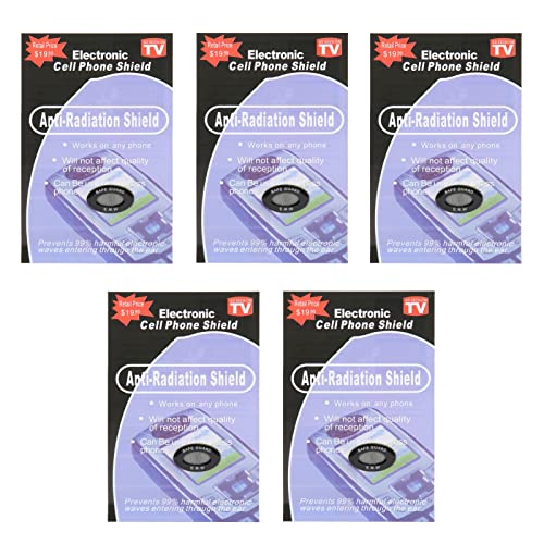 5G EMF -Mobiltelefonaufkleber Anti -Strahlungsaufkleber für Mobiltelefon -Laptop -Tablet Wide Application Selbstklebbares leichtes tragbares schwarzes 5pcs von Gucagle