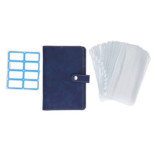 Cash Binder A6 tragbarer Größe PU Leder Budget Binder mit 12 klaren Reißverschlüssen für die Reiseanforderungen für Heimbüroschule (Blau) von Gucagle