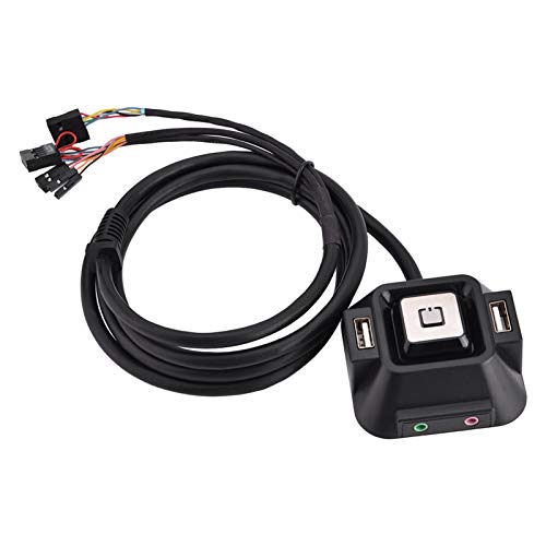 Gucagle Desktop PC Switch Case Dual USB -Anschlüsse Netzteil der Aus -Reset -Taste Audio -Mikrofonanschluss von Gucagle