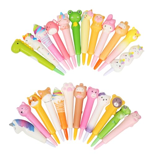 Gudotra 24 Stück Gadgets Geburtstag Kinder Gelstifte Squeezies Anti Stress Stifte Mitgebsel Ende Party Geburtstag Tinte Schwarz von Gudotra