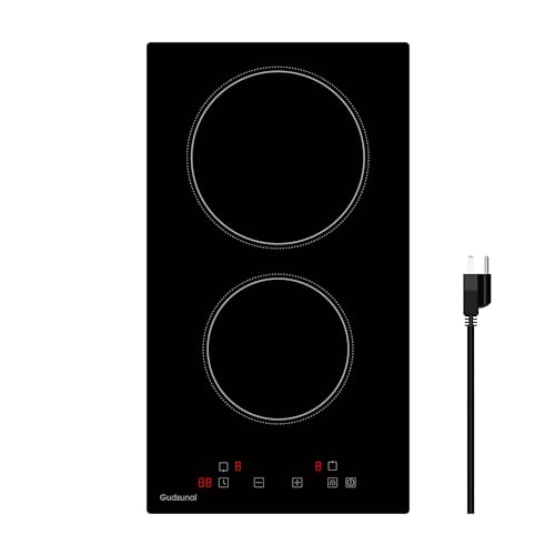 Gudsunal Domino Kochfeld, 2-Platten Glaskeramikkochfeld mit Stecker, 3000W, 9 Heizstufen, 1-99 Minuten Timer, Touch-Steuerung, Automatische Abschaltung, Kindersicherung Gudsunal Domino Kochfeld, 2-Platten Glaskeramikkochfeld mit Stecker, 3000W, 9 Heizstufen, 1-99 Minuten Timer, Touch-Steuerung, Automatische Abschaltung, Kindersicherung von Gudsunal