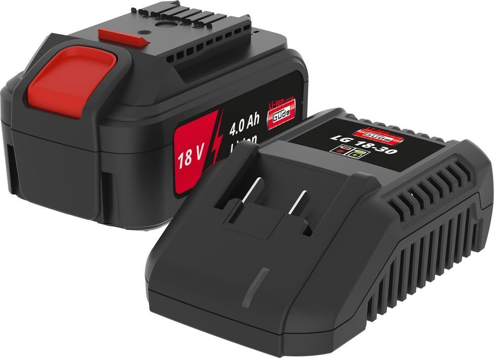 Güde Starterset System E³ Ladegerät + 18V E³ Akku 4.0 Ah LGAP 18-3040 Akku Starter-Set von Güde