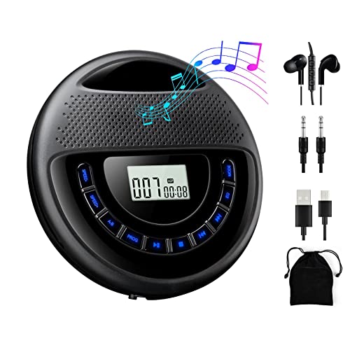 Gueray CD Player Tragbarer mit Lautsprecher Discman mit Integrierte 1400mAh-Akku Lithium-Batterie Unterstützt TF Card Play mit Kopfhörer und 3,5 bis 3,5 mm AUX-Kabel für Kinder Hörbücher Musikhören Gueray CD Player Tragbarer mit Lautsprecher Discman mit Integrierte 1400mAh-Akku Lithium-Batterie Unterstützt TF Card Play mit Kopfhörer und 3,5 bis 3,5 mm AUX-Kabel für Kinder Hörbücher Musikhören von Gueray
