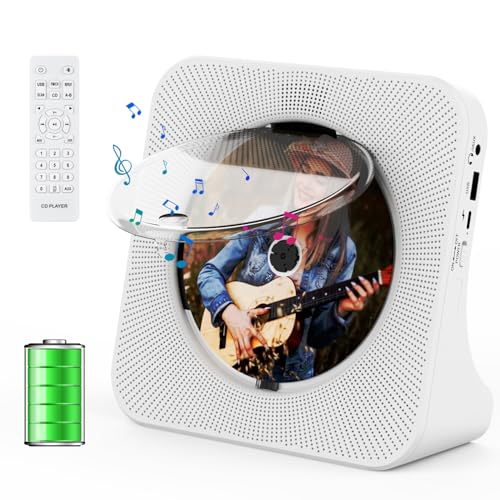 Gueray Tragbarer CD Player mit Bluetooth Desktop CD-Player mit 4000 mAh Akku für zu Hause Eingebaute Doppelte HiFi-Lautsprecher AUX-Kopfhöreranschluss UKW-Radio mit Fernbedienung USB-Anschluss Gueray Tragbarer CD Player mit Bluetooth Desktop CD-Player mit 4000 mAh Akku für zu Hause Eingebaute Doppelte HiFi-Lautsprecher AUX-Kopfhöreranschluss UKW-Radio mit Fernbedienung USB-Anschluss von Gueray