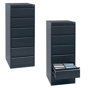 Gürkan Karteischrank anthrazit 6 Schubladen 53,0 x 62,0 x 132,0 cm von Gürkan
