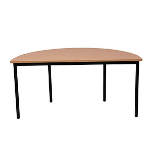 Gürkan Mehrzwecktisch buche halbrund, Vierkantrohr schwarz, 160,0 x 80,0 x 75,0 cm von Gürkan