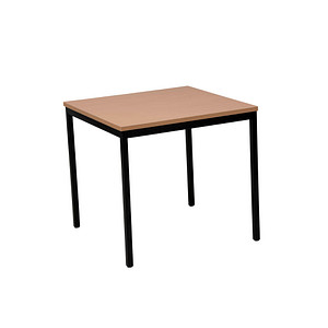 Gürkan Mehrzwecktisch buche quadratisch, Vierkantrohr schwarz, 70,0 x 70,0 x 75,0 cm von Gürkan