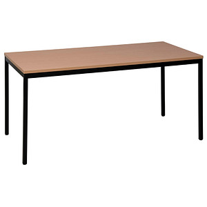 Gürkan Mehrzwecktisch buche rechteckig, Vierkantrohr schwarz, 140,0 x 70,0 x 75,0 cm von Gürkan
