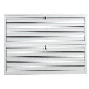 Gürkan Planschrank lichtgrau 10 Schubladen 113,0 x 83,0 x 105,0 cm von Gürkan