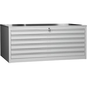 Gürkan Planschrank lichtgrau 6 Schubladen 113,0 x 83,0 x 62,0 cm von Gürkan