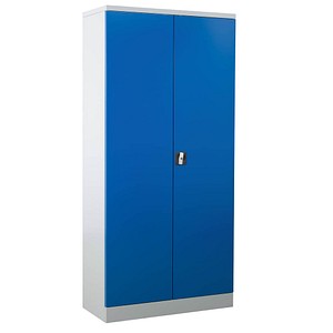 Gürkan Putzmittelschrank 100179 lichtgrau, enzianblau 92,0 x 42,0 x 195,0 cm, aufgebaut von Gürkan