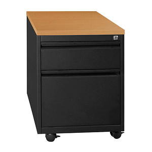 Gürkan Rollcontainer schwarz, buche 2 Auszüge 46,0 x 79,0 x 62,0 cm von Gürkan