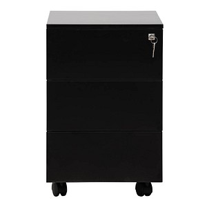 Gürkan Rollcontainer schwarz 3 Auszüge 40,0 x 60,0 x 61,0 cm von Gürkan