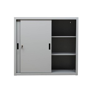 Gürkan Schiebetürenschrank, 100277 lichtgrau 2 Fachböden 120,0 x 45,0 x 109,0 cm von Gürkan