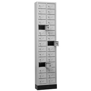 Gürkan Schließfachschrank lichtgrau 111526, 30 Schließfächer 46,0 x 20,0 x 195,0 cm von Gürkan