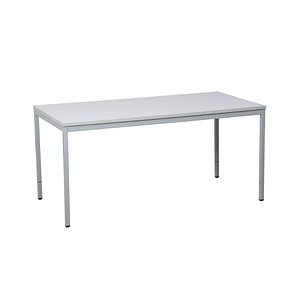 Gürkan Schreibtisch lichtgrau rechteckig, 4-Fuß-Gestell grau 160,0 x 80,0 cm von Gürkan