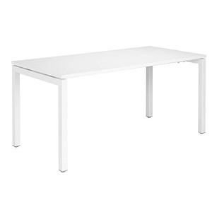 Gürkan Schreibtisch weiß rechteckig, 4-Fuß-Gestell weiß 160,0 x 80,0 cm von Gürkan