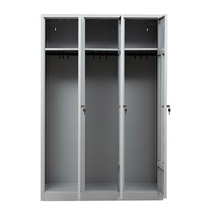 Gürkan Spind lichtgrau 105415, 3 Schließfächer 118,5 x 50,0 x 180,0 cm von Gürkan