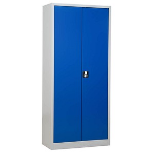 Gürkan Stahlschrank 100050 lichtgrau, enzianblau 80,0 x 38,0 x 180,0 cm, aufgebaut von Gürkan