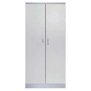 Gürkan Stahlschrank 100123 lichtgrau, weißaluminium 92,0 x 42,0 x 195,0 cm, aufgebaut von Gürkan