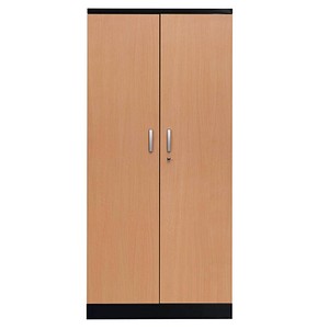 Gürkan Stahlschrank 100125 tiefschwarz, buche 92,0 x 42,0 x 195,0 cm, aufgebaut von Gürkan