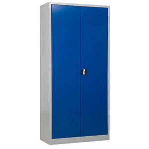 Gürkan Stahlschrank 100162 lichtgrau, enzianblau 92,0 x 42,0 x 195,0 cm, aufgebaut von Gürkan